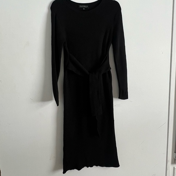 ELOQUII Tie Waist Long Sleeve Midi Sweater Dress Size 16W - Picture 4 of 6